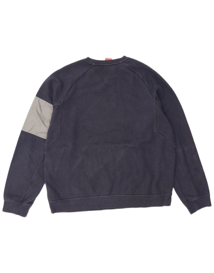 Nike Mens Sweatshirt Jumper Large Navy Blue Colourblock Cotton
