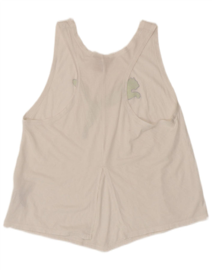 Puma Womens Graphic Vest Top UK 14 Large White Polyester