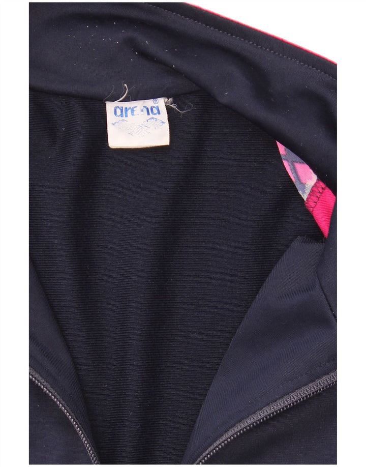 Arena Mens Graphic Tracksuit Top Jacket XL Navy Blue Colourblock Polyester