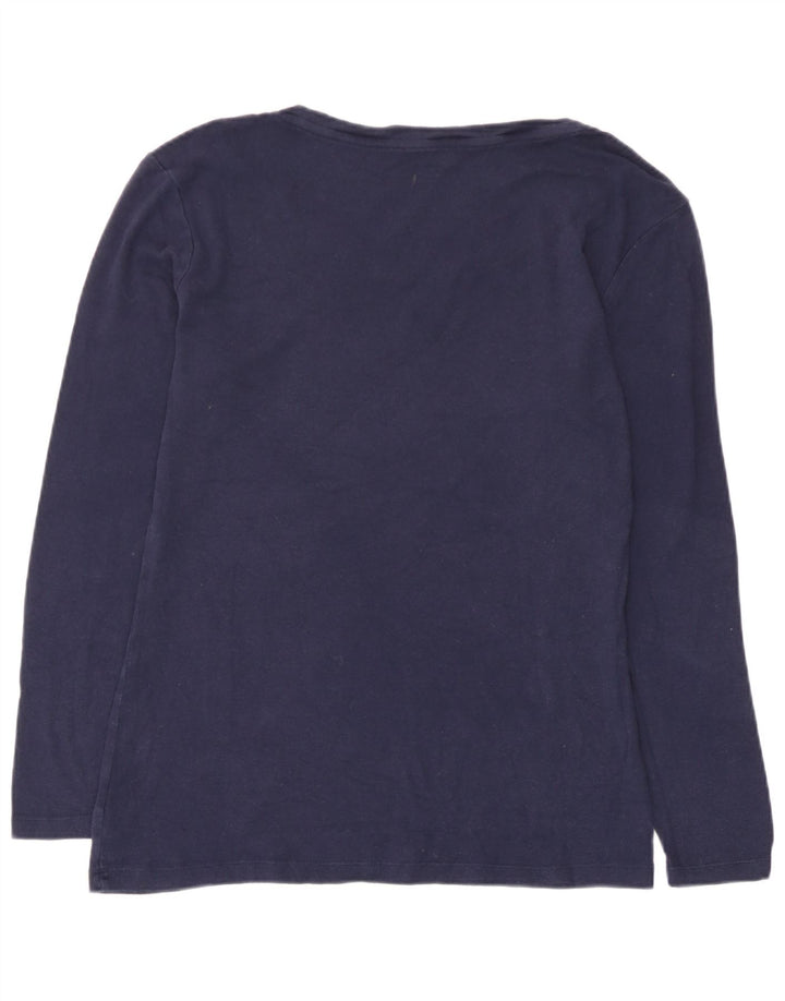 Gap Womens Top Long Sleeve UK 14 Large Navy Blue Cotton
