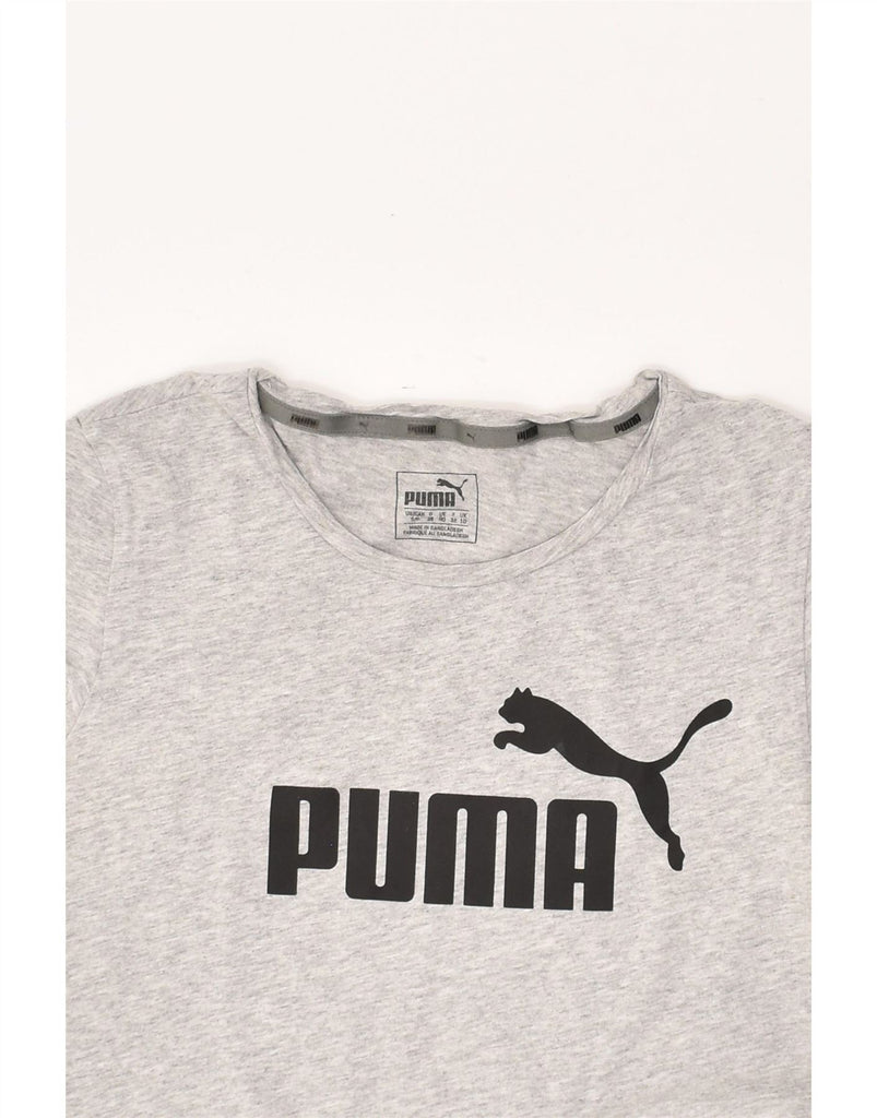 PUMA Womens Graphic T-Shirt Top UK 10 Small Grey Vintage Puma and Second-Hand Puma from Messina Hembry 