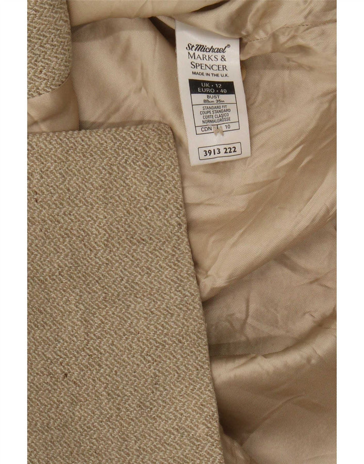 Marks & Spencer Womens St. Michael Blazer Jacket UK 12 Medium Beige