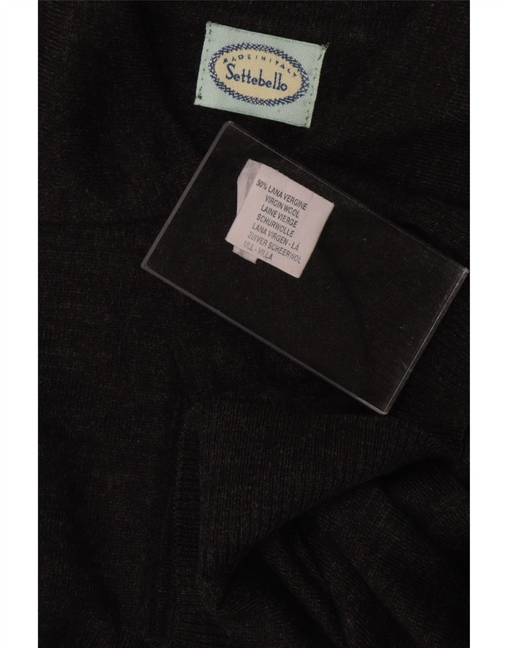 SETTEBELLO Mens Polo Neck Jumper Sweater Medium Grey Argyle/Diamond Vintage Settebello and Second-Hand Settebello from Messina Hembry 