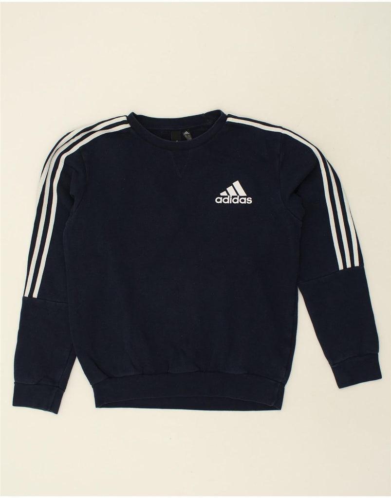 ADIDAS Mens Sweatshirt Jumper Medium Navy Blue Cotton | Vintage Adidas | Thrift | Second-Hand Adidas | Used Clothing | Messina Hembry 