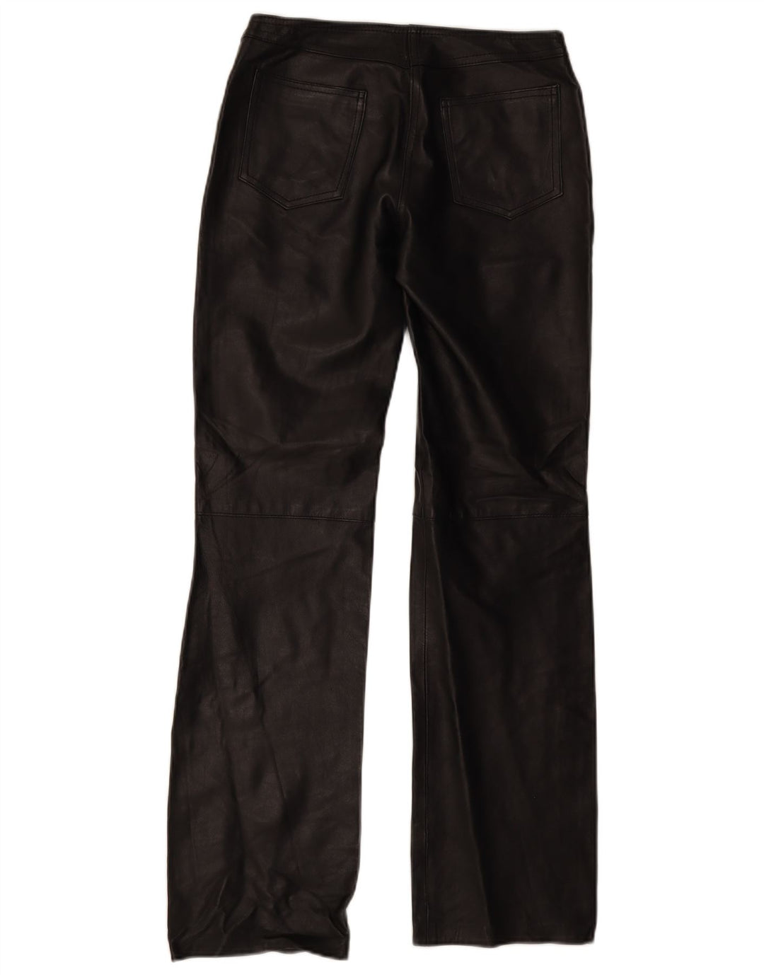 XETRA Womens Bootcut Leather Trousers IT 42 Medium W28 L32 Black