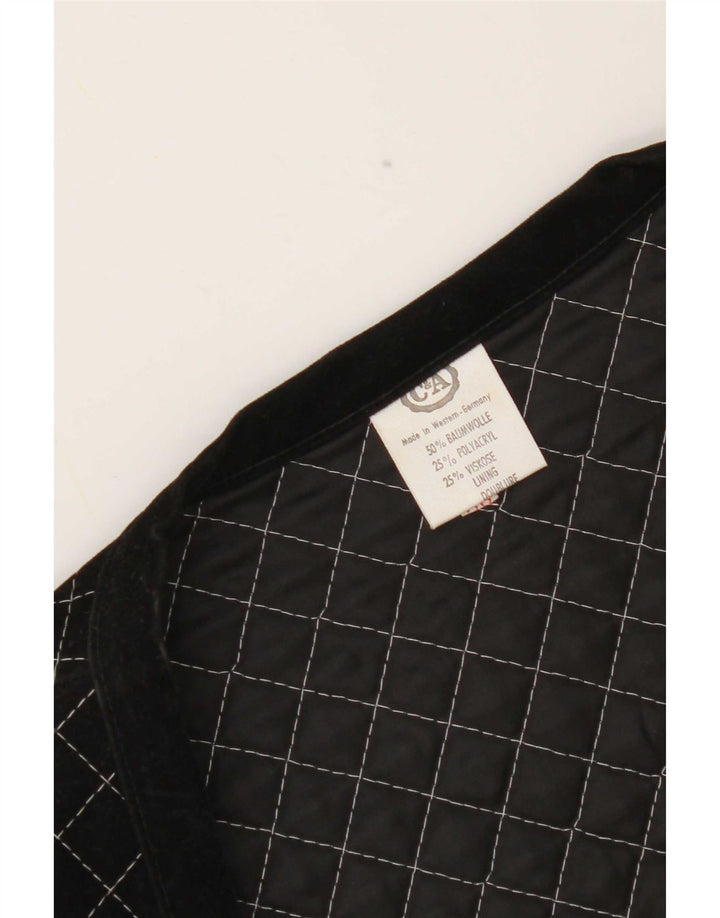 C&A Womens OPEN Waistcoat EU 38 Medium Black Check Cotton