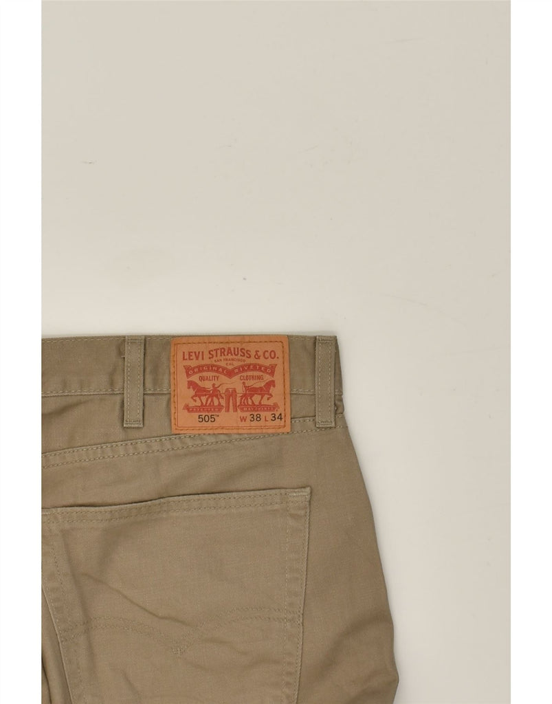 LEVI'S Mens 505 Straight Casual Trousers W38 L34  Brown Cotton | Vintage Levi's | Thrift | Second-Hand Levi's | Used Clothing | Messina Hembry 