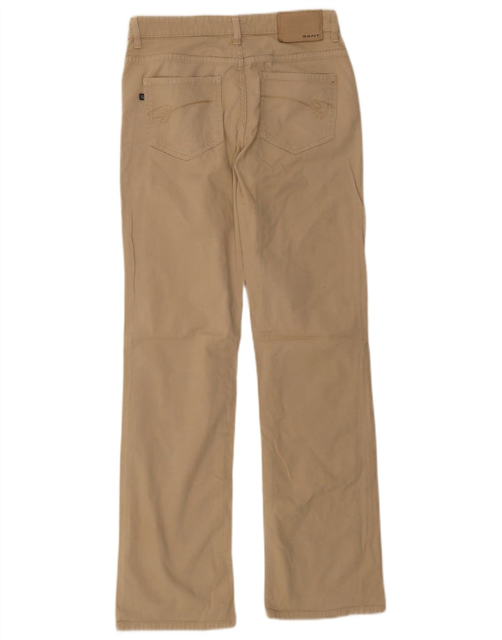 GANT Womens Straight Casual Trousers W27 L32 Beige Cotton
