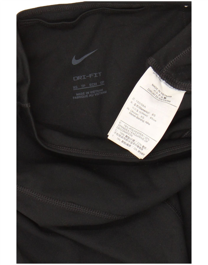NIKE Womens Graphic Leggings UK 4 XS  Black Polyester