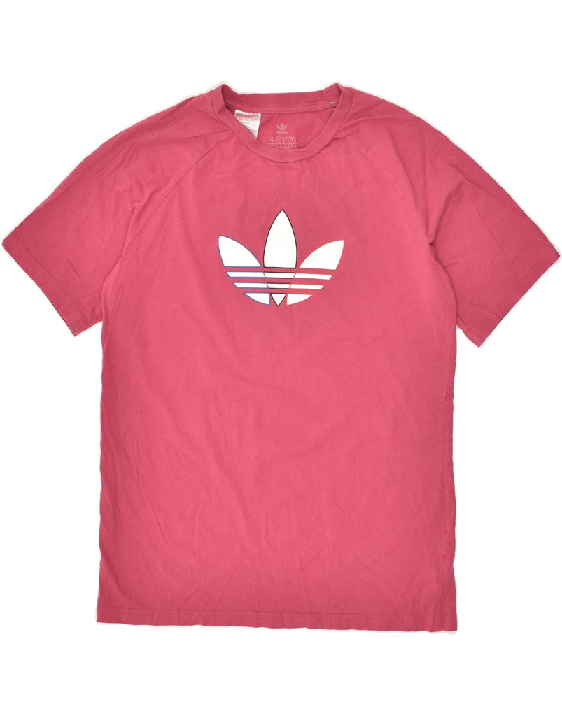 ADIDAS Boys Graphic T-Shirt Top 14-15 Years Pink Cotton | Vintage Adidas | Thrift | Second-Hand Adidas | Used Clothing | Messina Hembry 