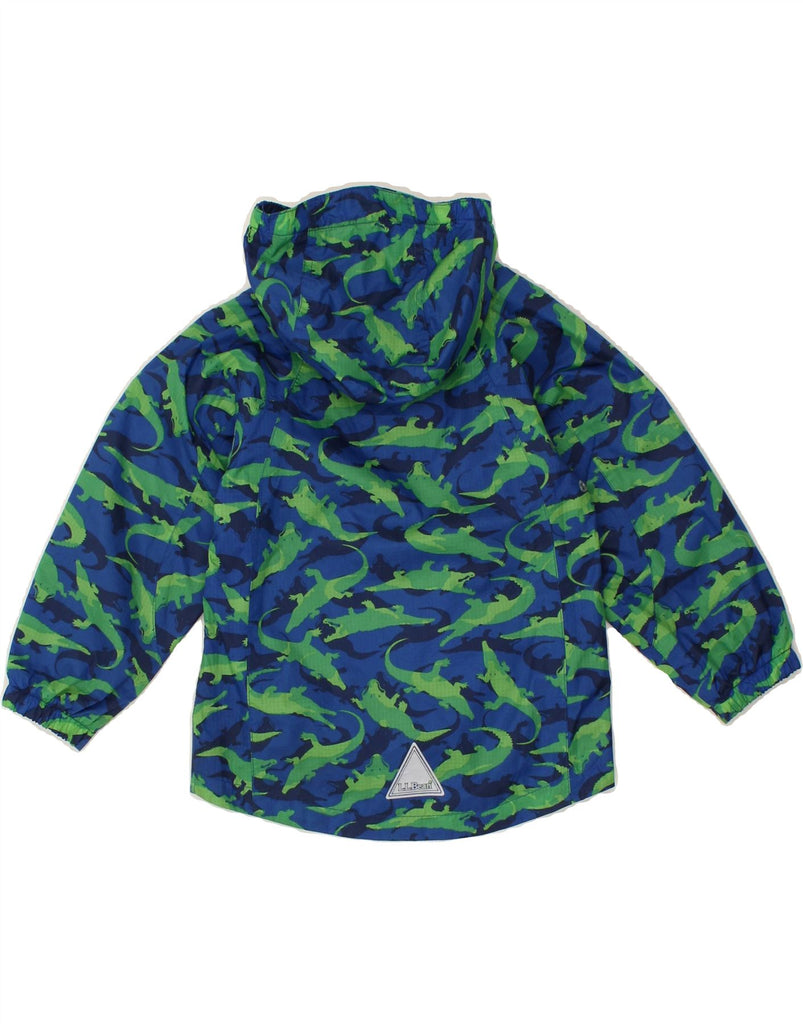 L.L.BEAN Boys Hooded Rain Jacket 2-3 Years Blue Animal Print | Vintage L.L.Bean | Thrift | Second-Hand L.L.Bean | Used Clothing | Messina Hembry 