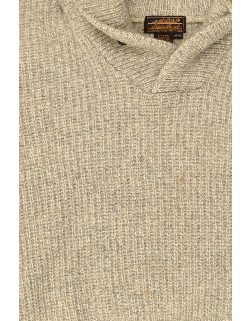 EDDIE BAUER Mens Shawl Neck Jumper Sweater Medium Grey Wool | Vintage Eddie Bauer | Thrift | Second-Hand Eddie Bauer | Used Clothing | Messina Hembry 