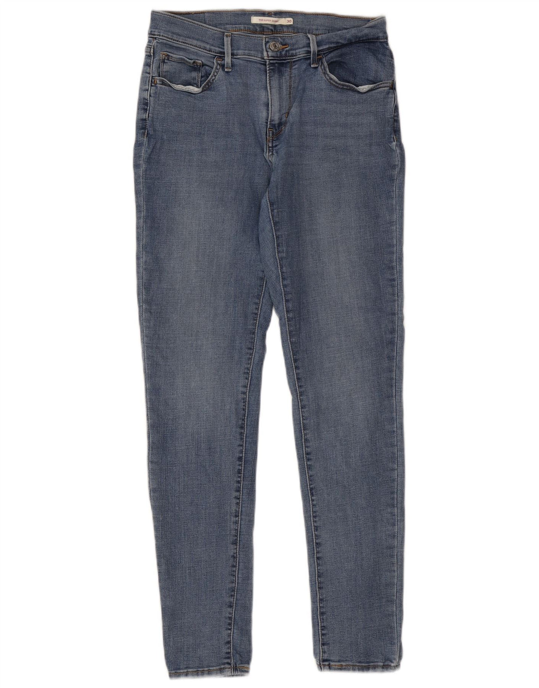 LEVI'S Womens 710 Super Skinny Jeans W30 L30 Blue Cotton