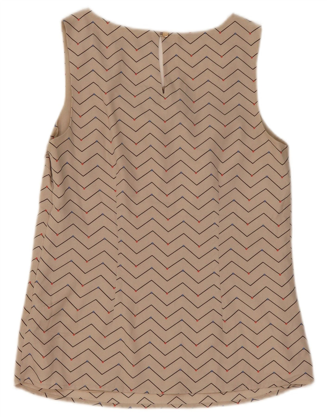 Oasis Womens Sleeveless Blouse Top UK 10 Small Beige Geometric