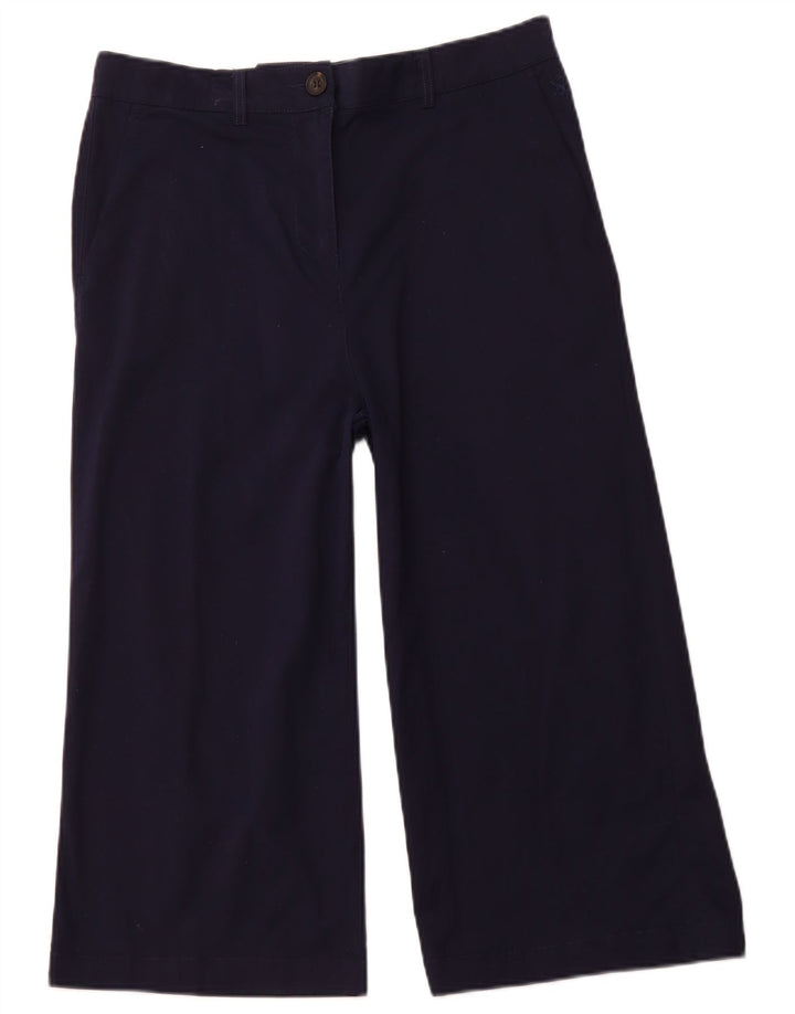 JOULES Womens High Waist Capri Trousers UK 14 Large W32 L21  Navy Blue