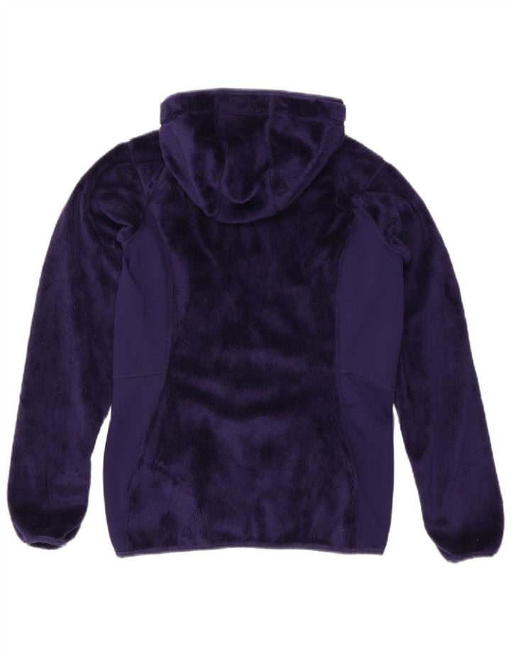 The North Face Womens Hooded Fleece Jacket UK 14 Medium Purple Polyester