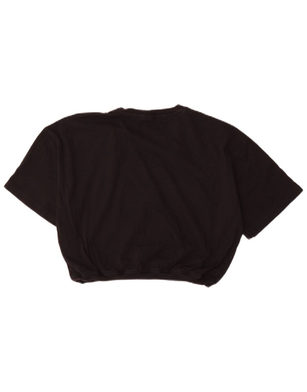 CHAMPION Girls T-Shirt Top 13-14 Years XL Black Cotton