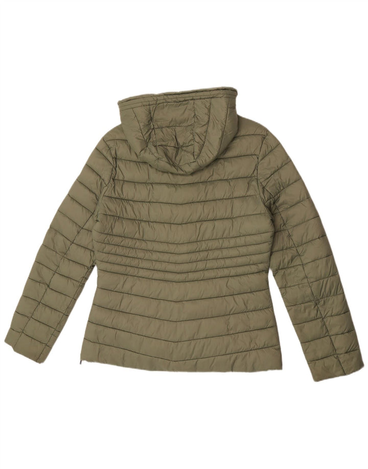 Carrera Womens Hooded Padded Jacket UK 14 Medium Khaki Polyamide