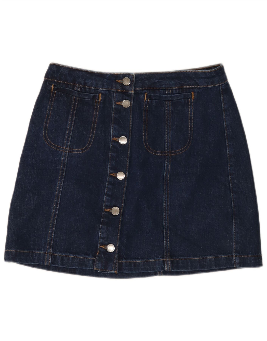 Topshop Womens Mini Denim Skirt W28 Medium Navy Blue Cotton