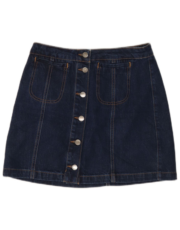 Topshop Womens Mini Denim Skirt W28 Medium Navy Blue Cotton