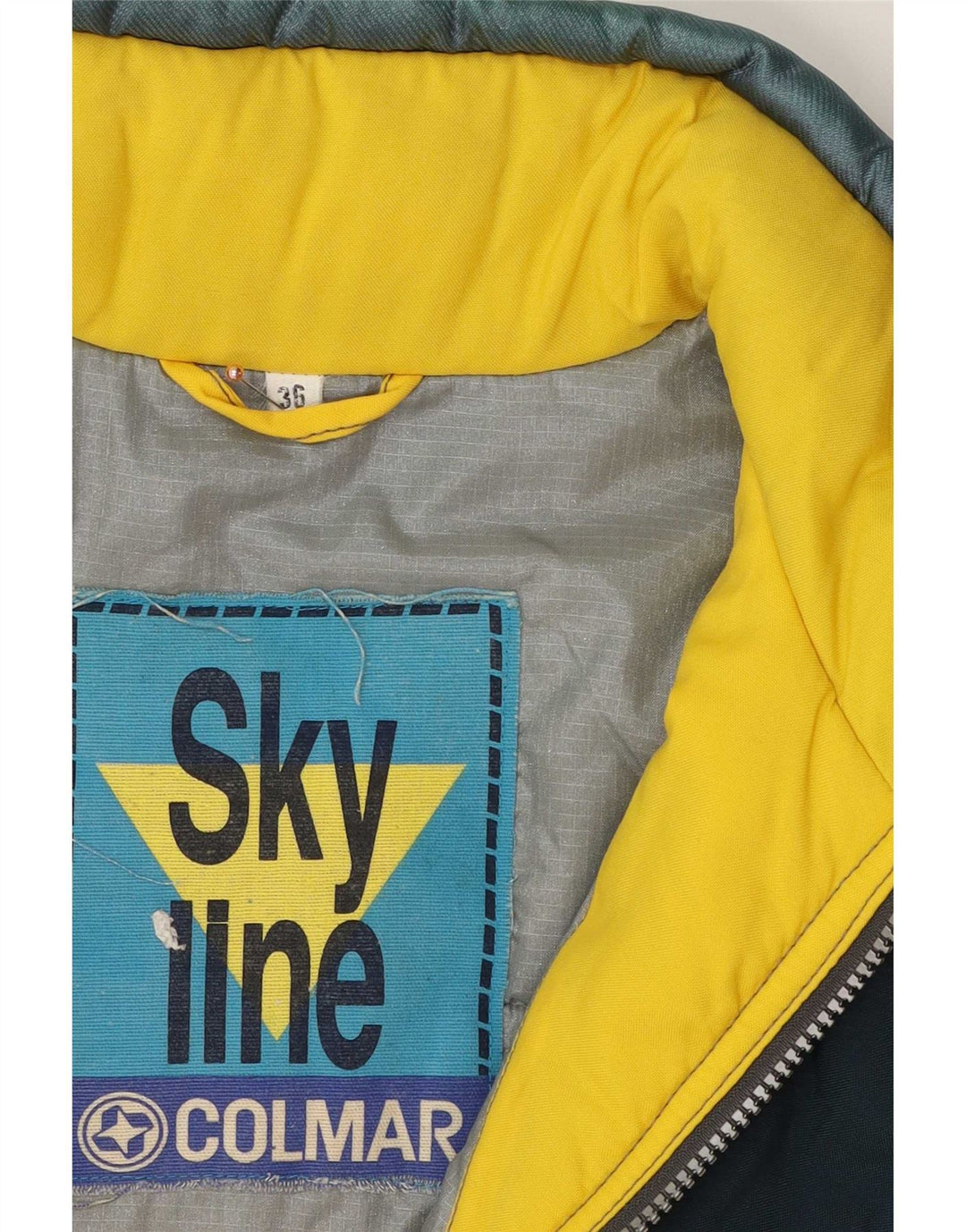 Colmar Mens Graphic Ski Jacket IT 36 Small Yellow Colourblock Polyamide