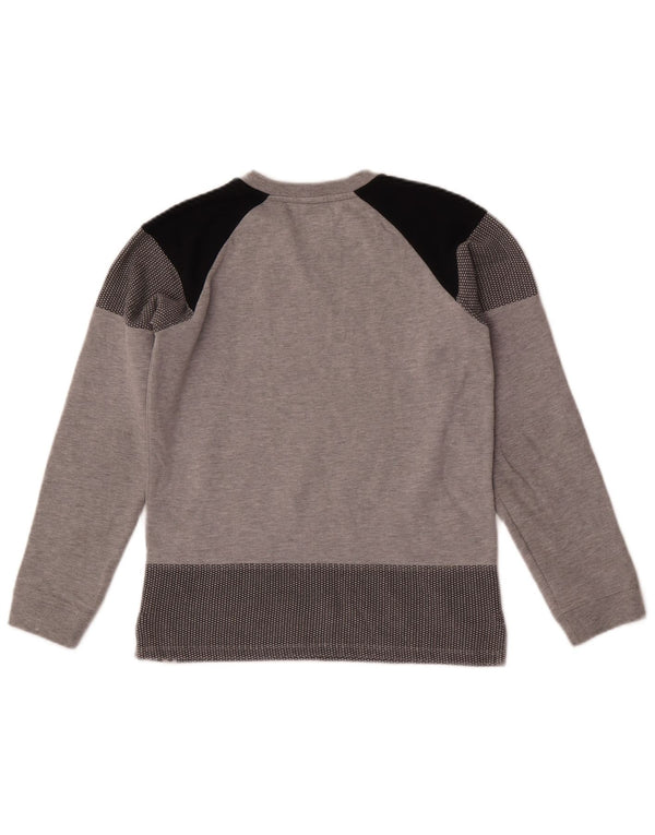 Armani Junior Girls Graphic Sweatshirt Jumper 11-12 Years Grey Colourblock