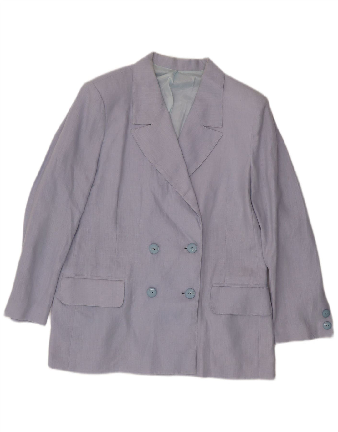 Vintage Womens Double Breasted Blazer Jacket UK 14 Large Blue