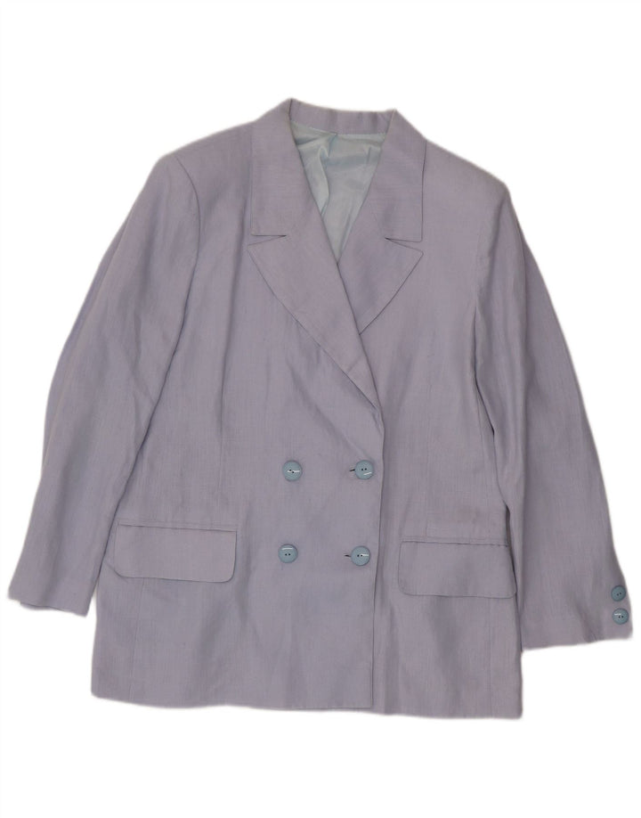 Vintage Womens Double Breasted Blazer Jacket UK 14 Large Blue