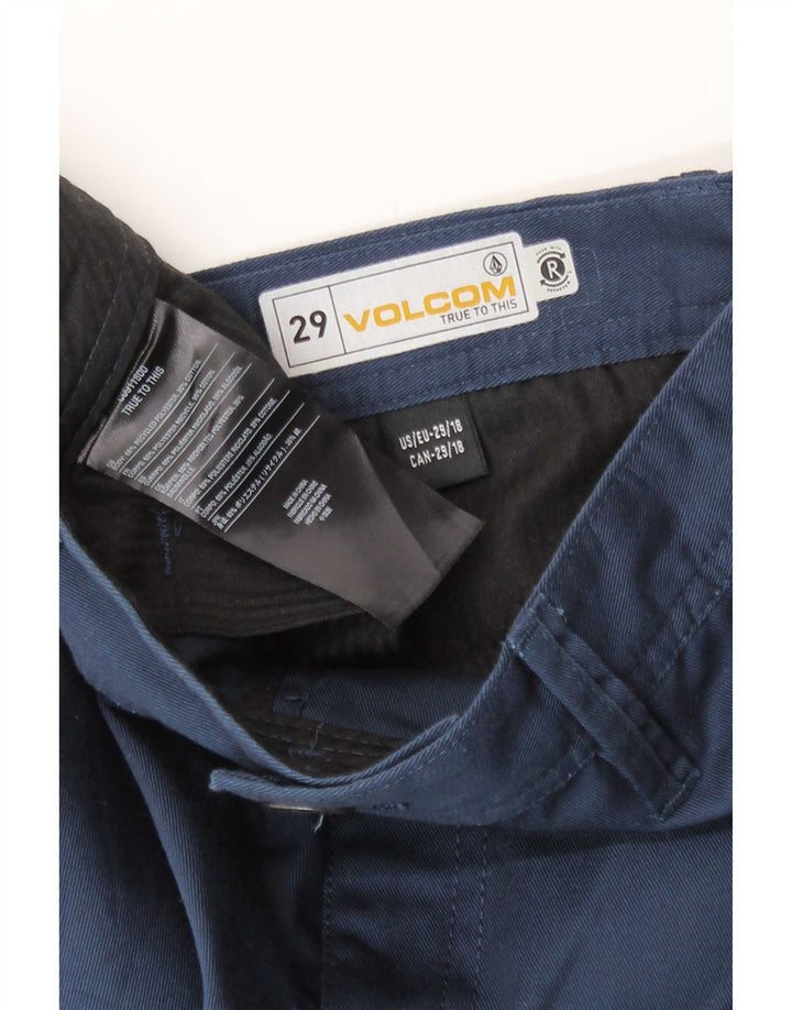 Volcom Mens Chino Shorts W29 Small Navy Blue Polyester