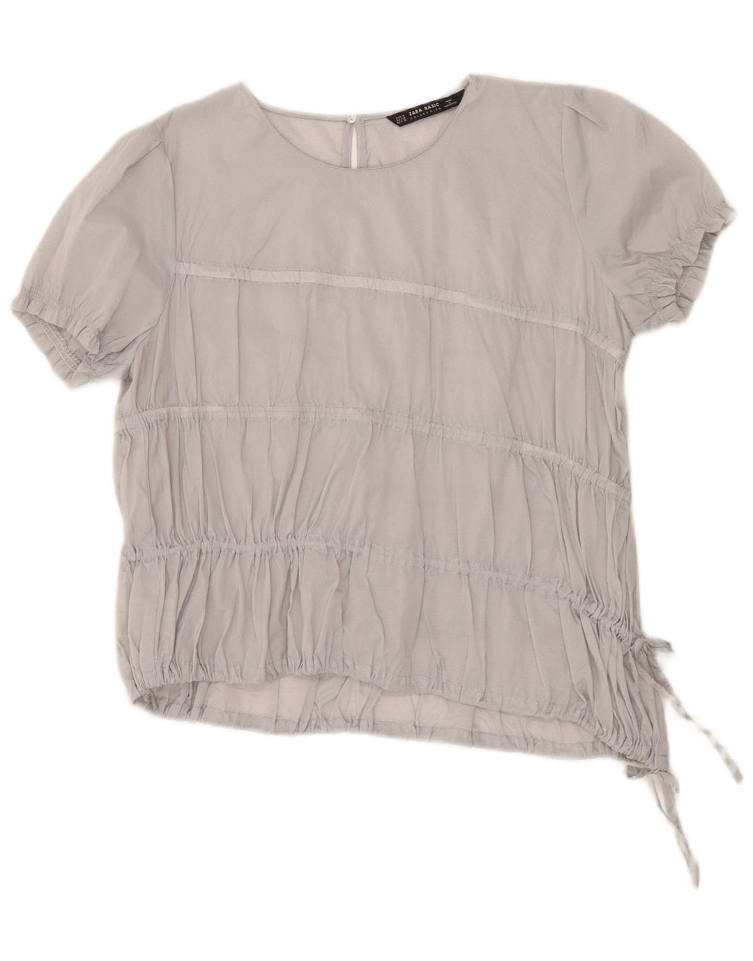 Zara Womens Blouse Top UK 14 Medium Grey