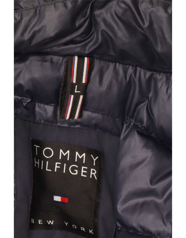 Tommy Hilfiger Mens Hooded Padded Jacket UK 40 Large Navy Blue