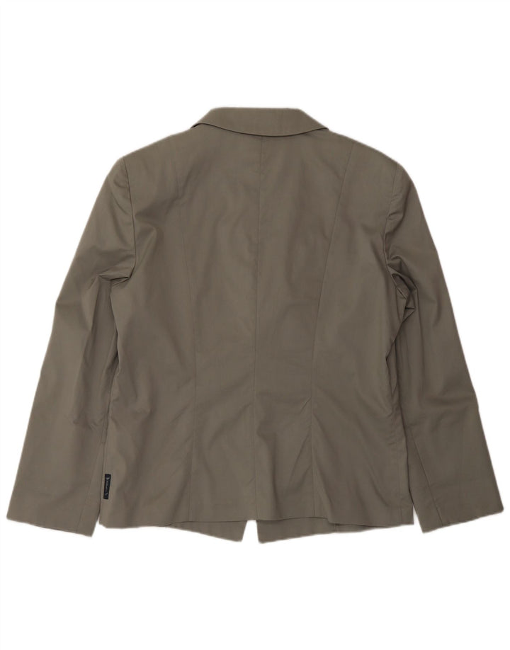 Armani Jeans Womens 2 Button Blazer Jacket US 14 XL Grey Cotton