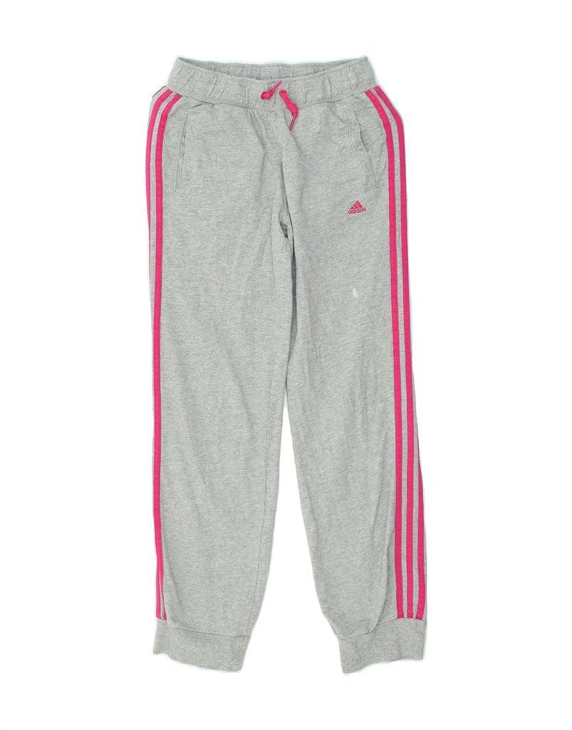 ADIDAS Girls Tracksuit Trousers Joggers 11-12 Years Grey Cotton | Vintage Adidas | Thrift | Second-Hand Adidas | Used Clothing | Messina Hembry 