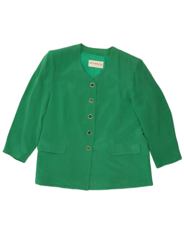 Mariella Burani Womens 5 Button 3/4 Sleeve Blazer Jacket UK 18 Large Green