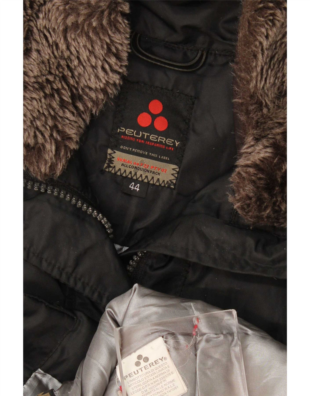 PEUTEREY Womens Padded Jacket IT 44 Medium Black Polyamide
