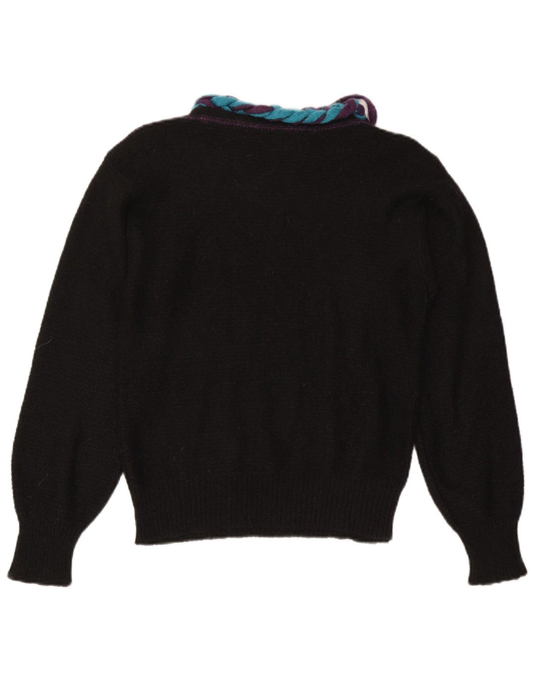 Vintage Womens Boat Neck Jumper Sweater IT 46 Large Black