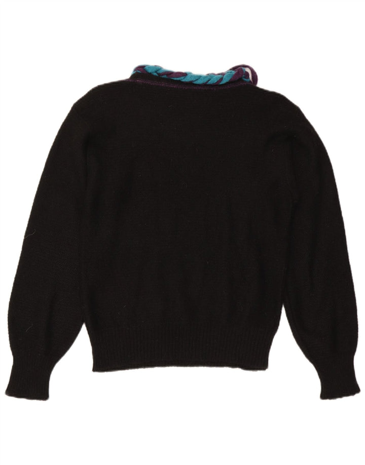 Vintage Womens Boat Neck Jumper Sweater IT 46 Large Black