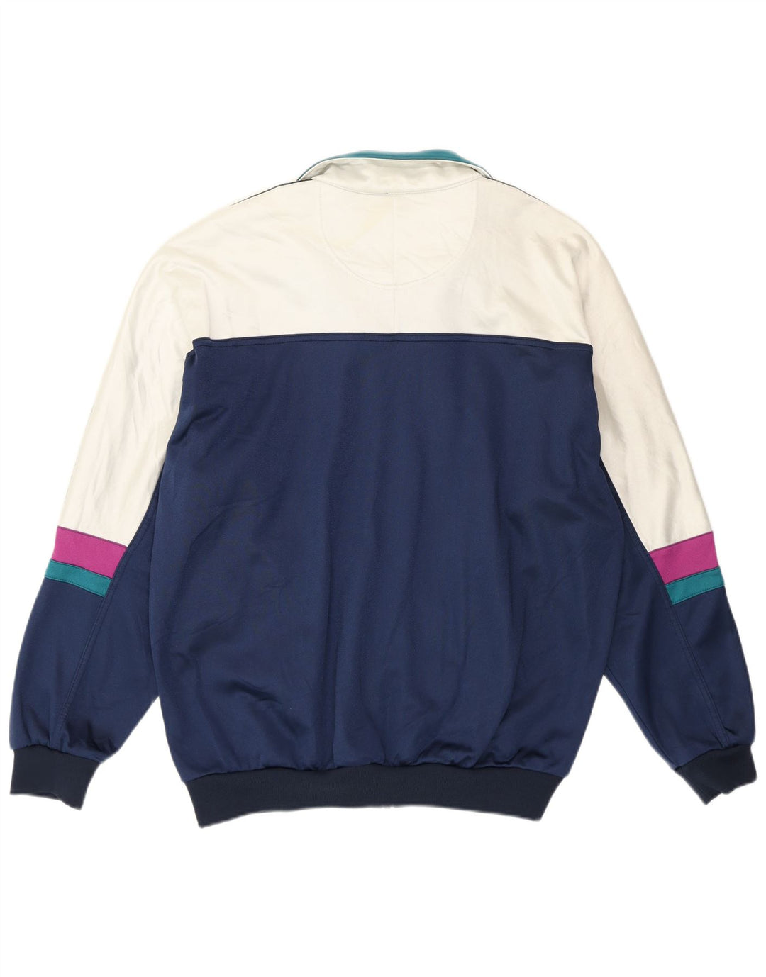 ASICS Mens Graphic Tracksuit Top Jacket IT 54 XL Navy Blue Colourblock