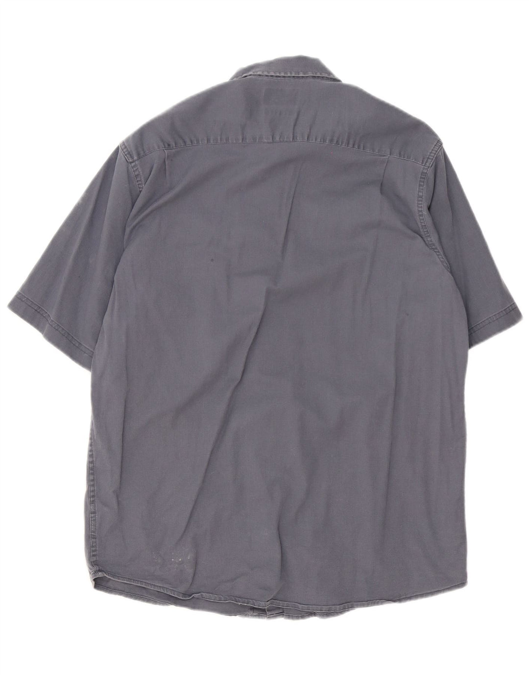 Wrangler Mens Short Sleeve Shirt Medium Navy Blue Cotton
