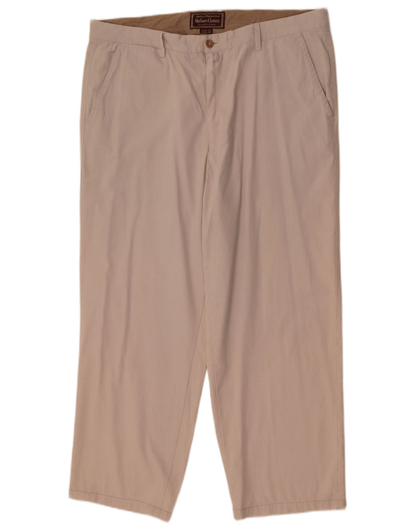 Marlboro Classics Mens Straight Chino Trousers W38 L28 Beige Cotton