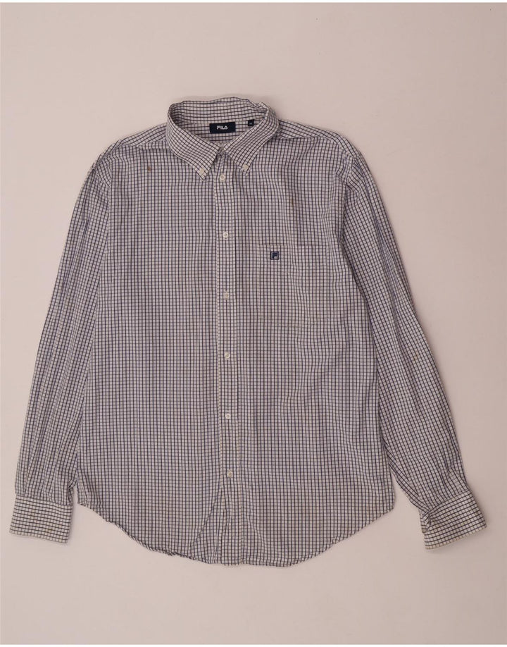 Fila Mens Shirt Medium Blue Check Cotton