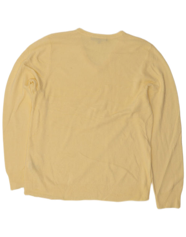 Marks & Spencer Mens V-Neck Jumper Sweater Medium Yellow Acrylic