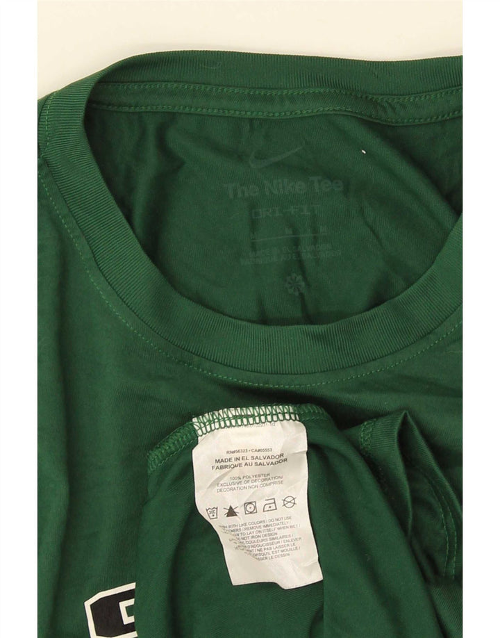 Nike Mens Dri Fit Graphic T-Shirt Top Medium Green Polyester