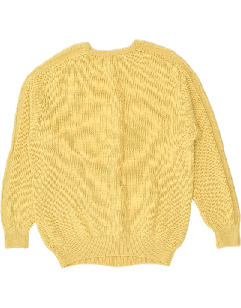 VINTAGE Mens Crew Neck Jumper Sweater Large Yellow Virgin Wool | Vintage Vintage | Thrift | Second-Hand Vintage | Used Clothing | Messina Hembry 