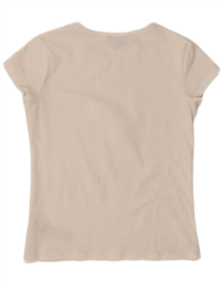 MASSIMO DUTTI Womens T-Shirt Top UK 8 Small White Cotton
