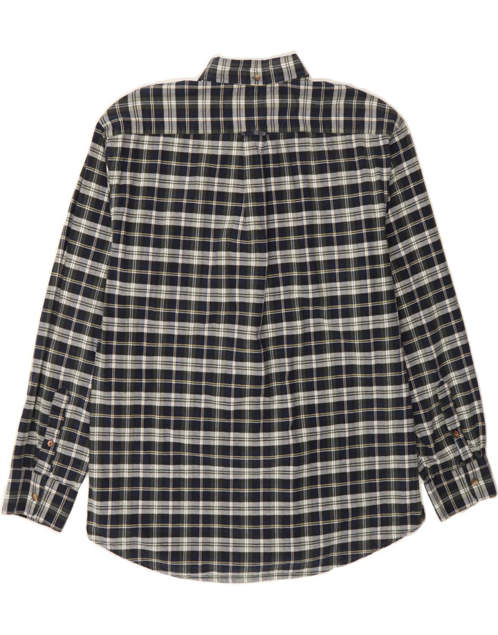 IZOD Mens Flannel Shirt XL Navy Blue Check Cotton Vintage Izod and Second-Hand Izod from Messina Hembry 