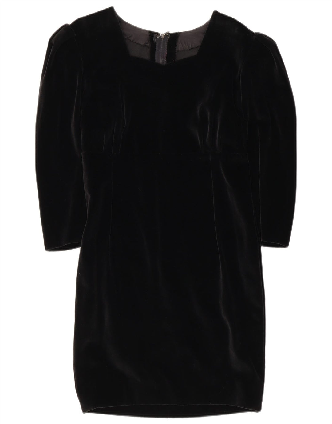 Vintage Womens 3/4 Sleeve Sheath Dress UK 10 Small Black