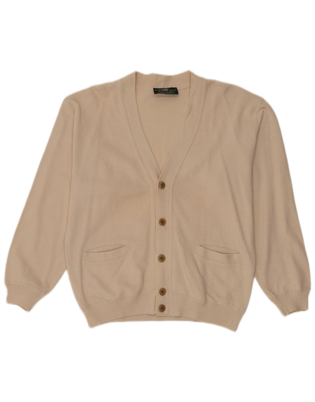 Henry Cottons Mens Cardigan Sweater Medium Beige Cotton