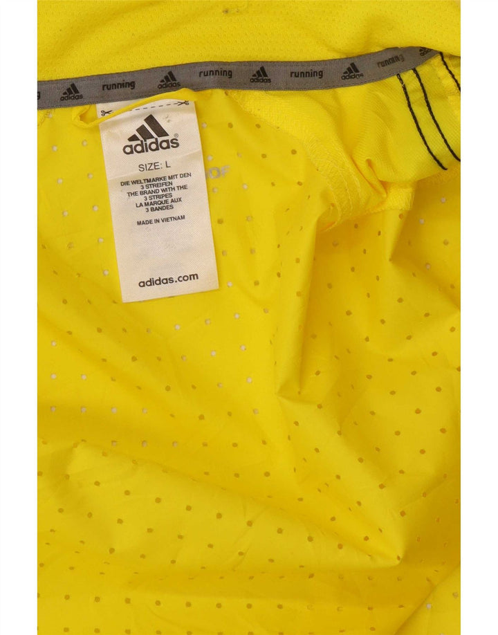 Adidas Mens Clima Proof Rain Jacket UK 40 Large Yellow Polyester