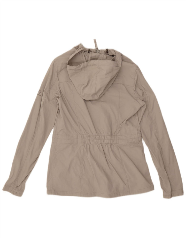 EDDIE BAUER Womens Hooded Utility Jacket UK 10 Small Beige Nylon